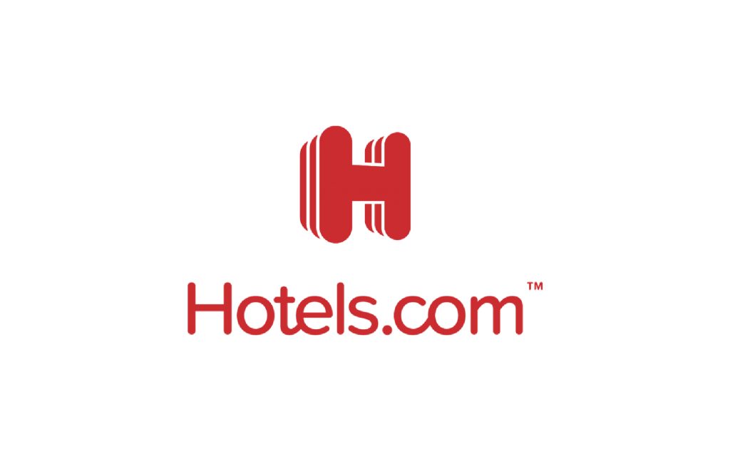 logo hotels.com rouge et blanc